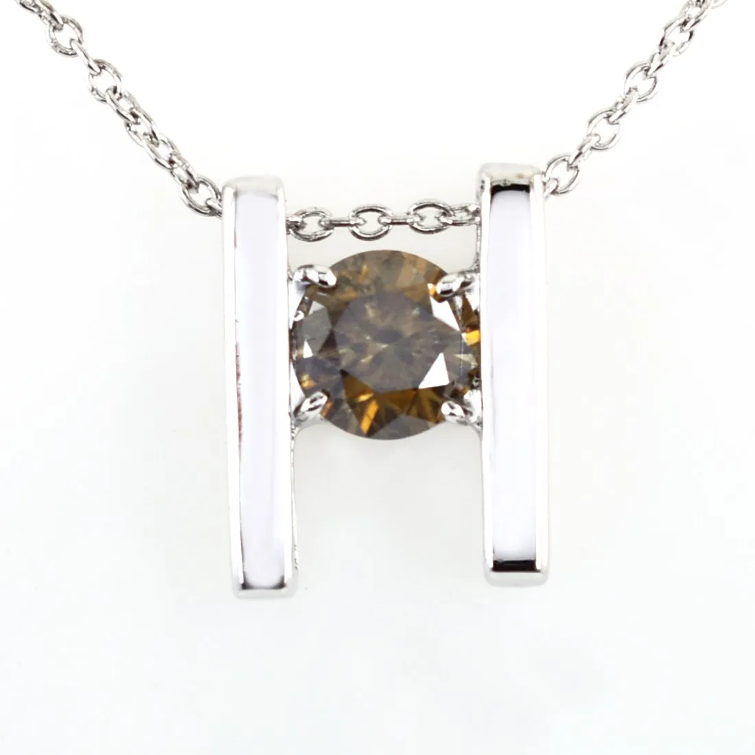 0.75 Ct Round Champagne Diamond Solitaire Designer Pendant