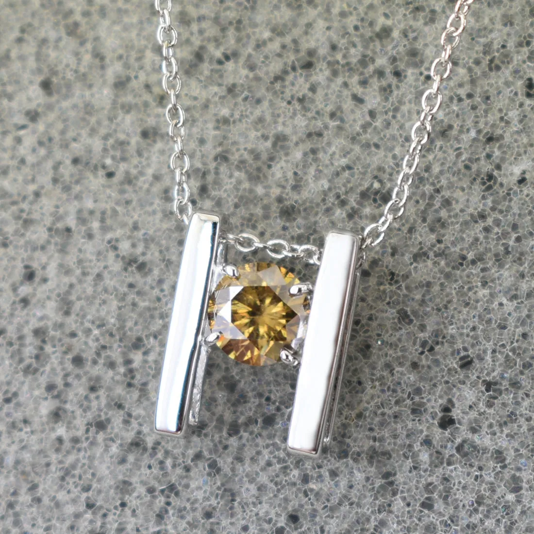 0.75 Ct Round Champagne Diamond Solitaire Designer Pendant