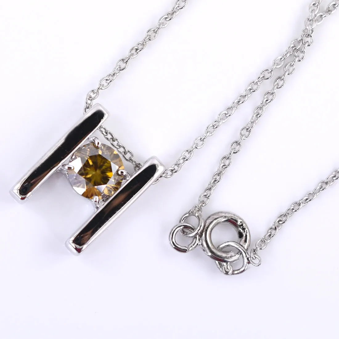 0.75 Ct Round Champagne Diamond Solitaire Designer Pendant
