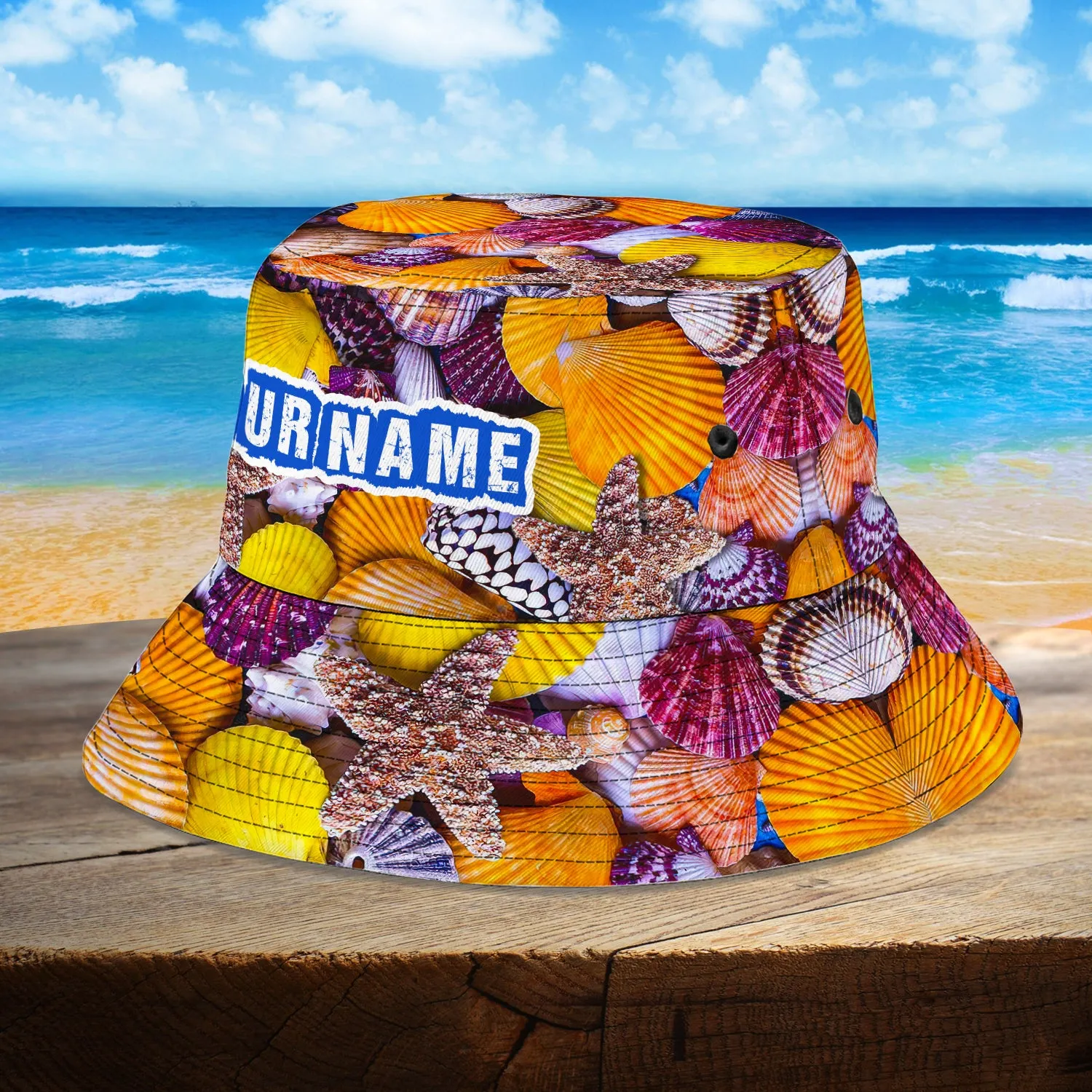 0Custom Bucket Hat - Seashell - Loop - H9h3-350