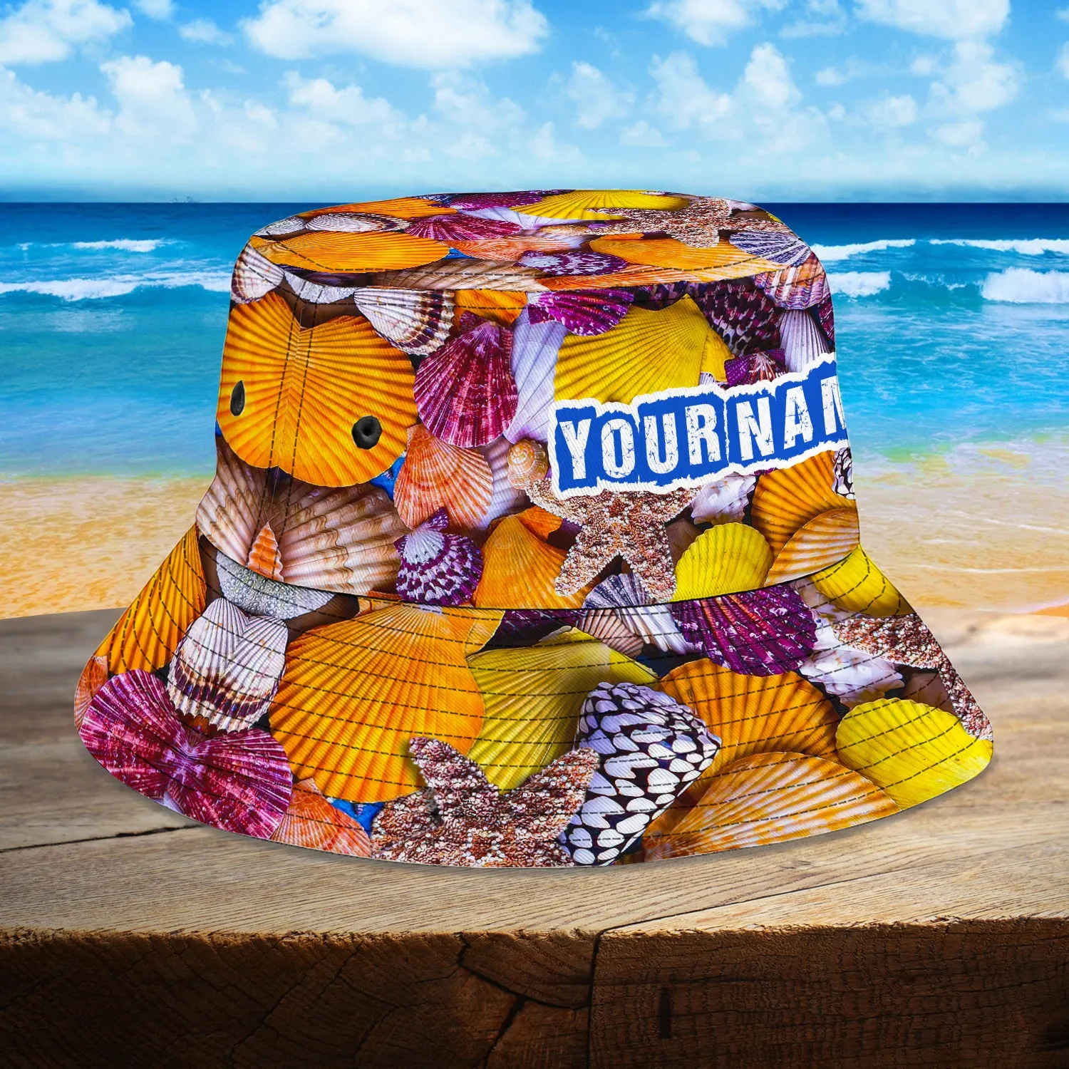 0Custom Bucket Hat - Seashell - Loop - H9h3-350