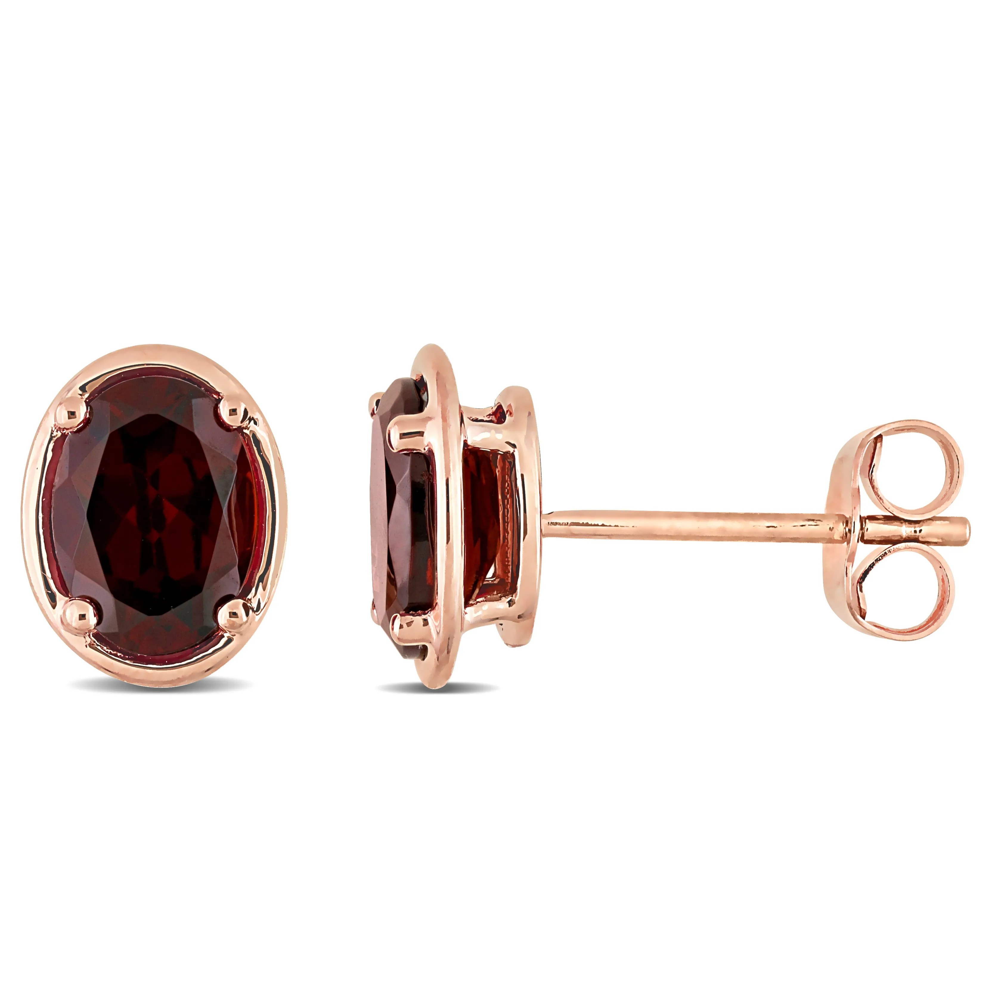 1 7/8 CT Garnet Studs 14k Rose Gold