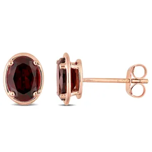 1 7/8 CT Garnet Studs 14k Rose Gold
