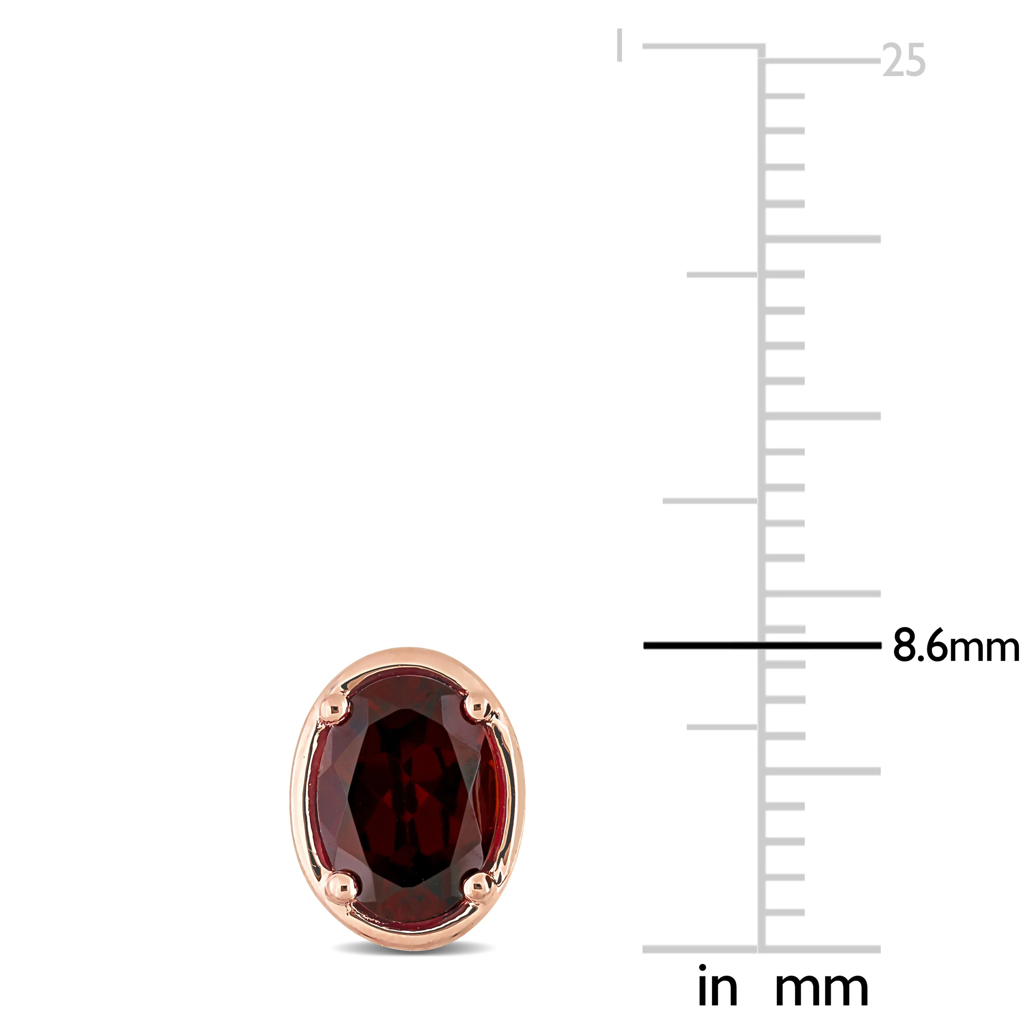 1 7/8 CT Garnet Studs 14k Rose Gold