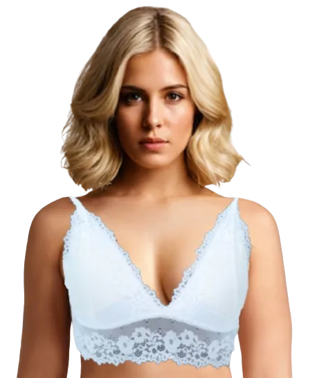 10037 - Elegant Bralette: Seamless, Padded, Crossbody Design, Non-Wire Support