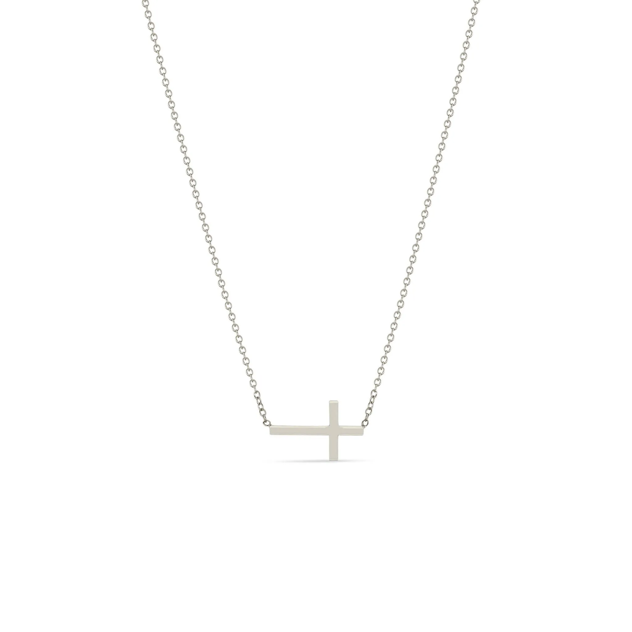 14k Gold Small Horizontal Cross Necklace