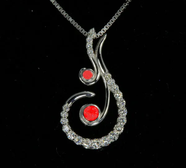 14K White Gold Diamond Pendant by Christopher Michael .85 Carats