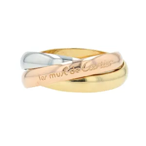 18K Tri-Tone Cartier Trinity Ring Size 53