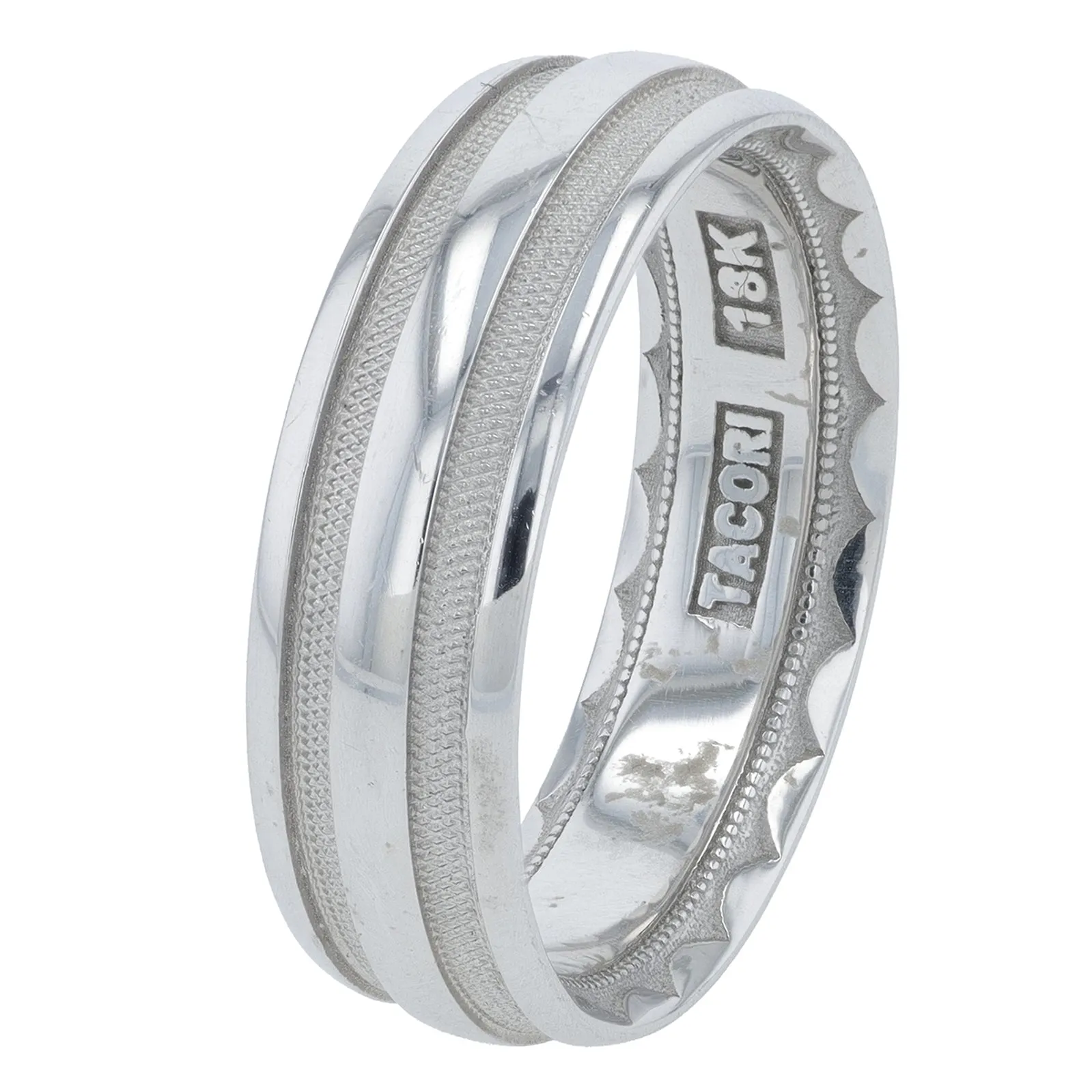 18K WG Tacori 7MM Gents Band