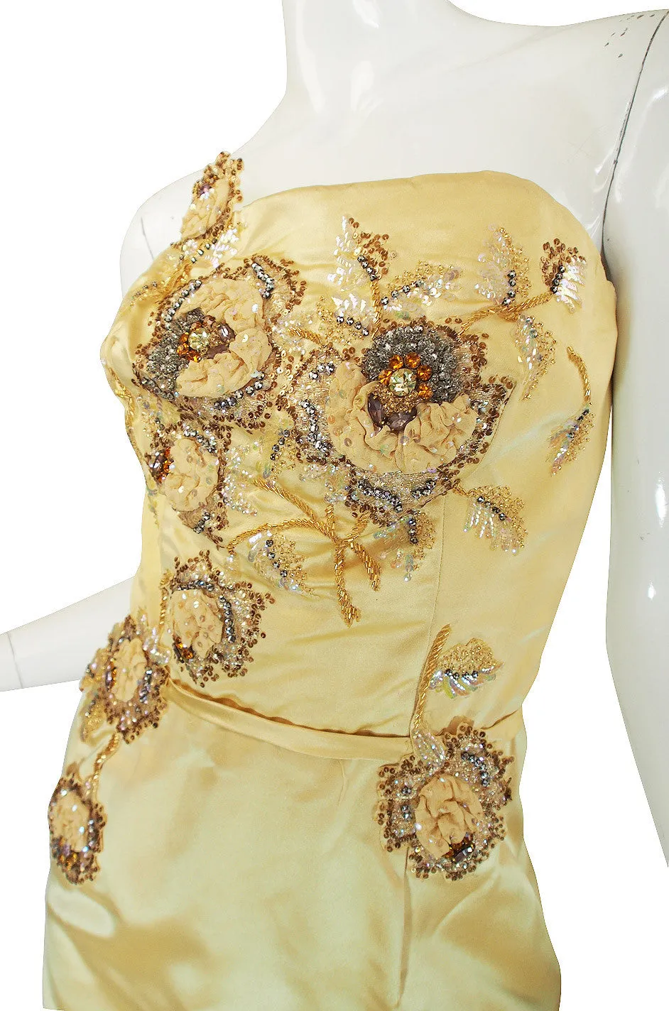 1950s Rare Silk Beaded Philip Hulitar Gown