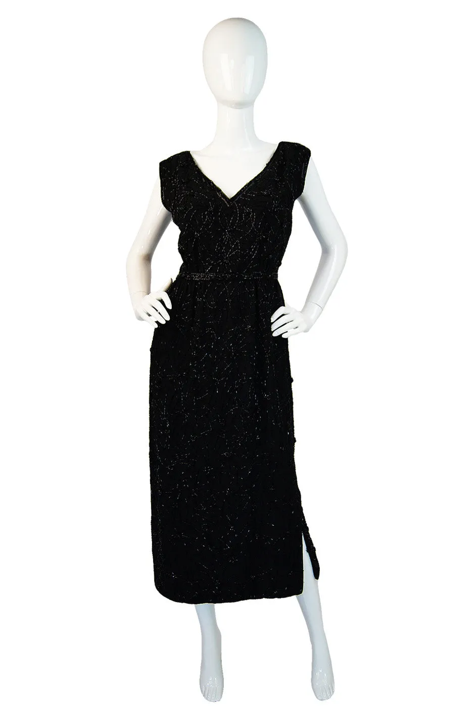 1960s Black Silk Beaded Malcolm Starr