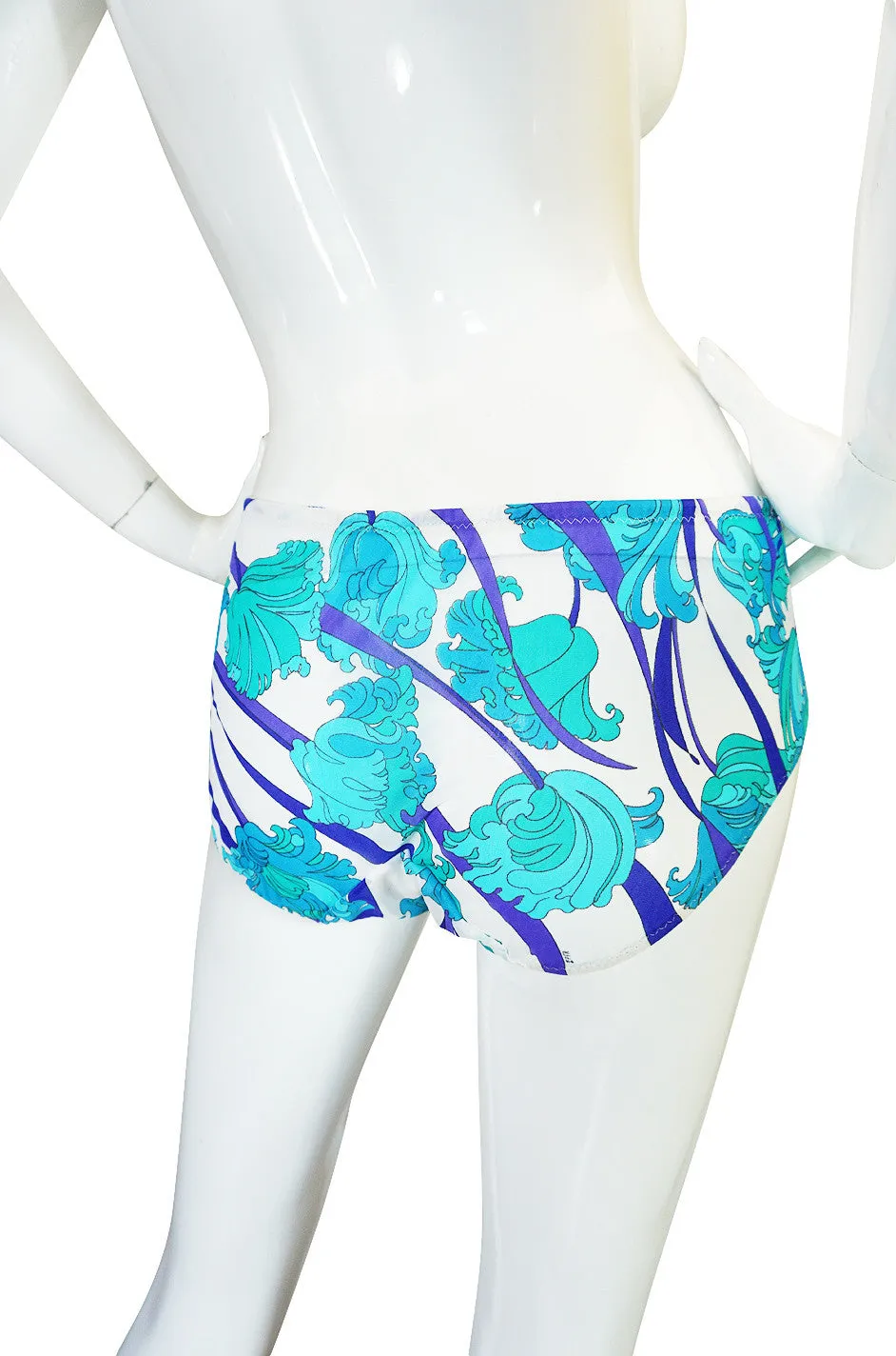 1960s Blue Floral Formfit Pucci Nylon Dress & Panties