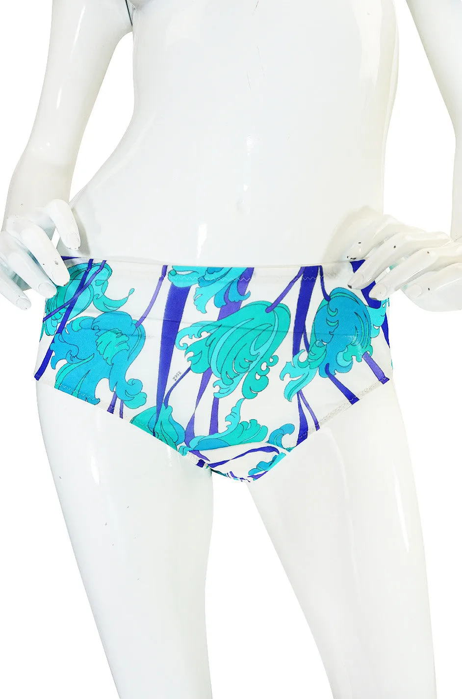 1960s Blue Floral Formfit Pucci Nylon Dress & Panties