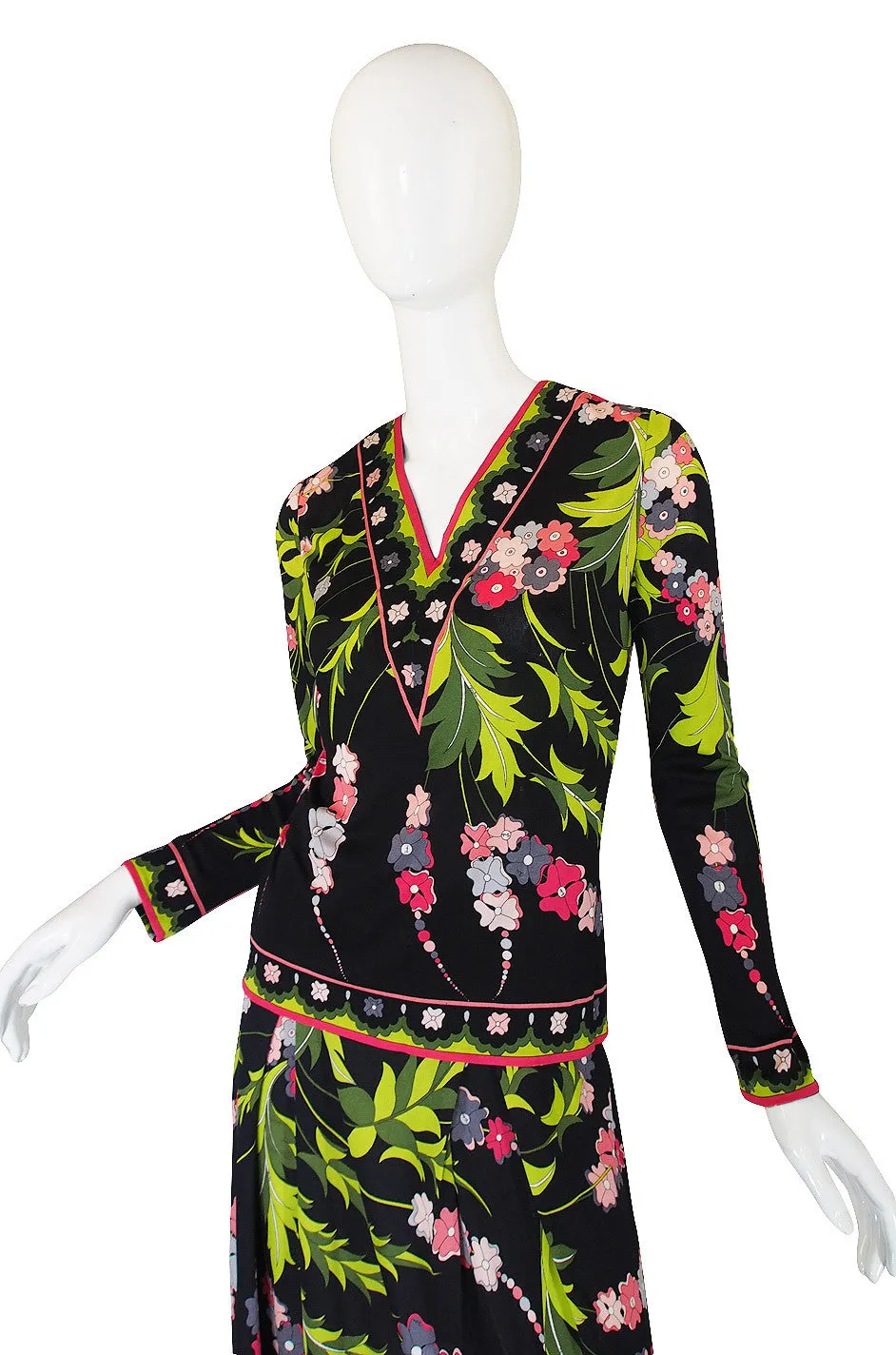 1960s Silk Jersey Emilio Pucci Skirt & Top Set