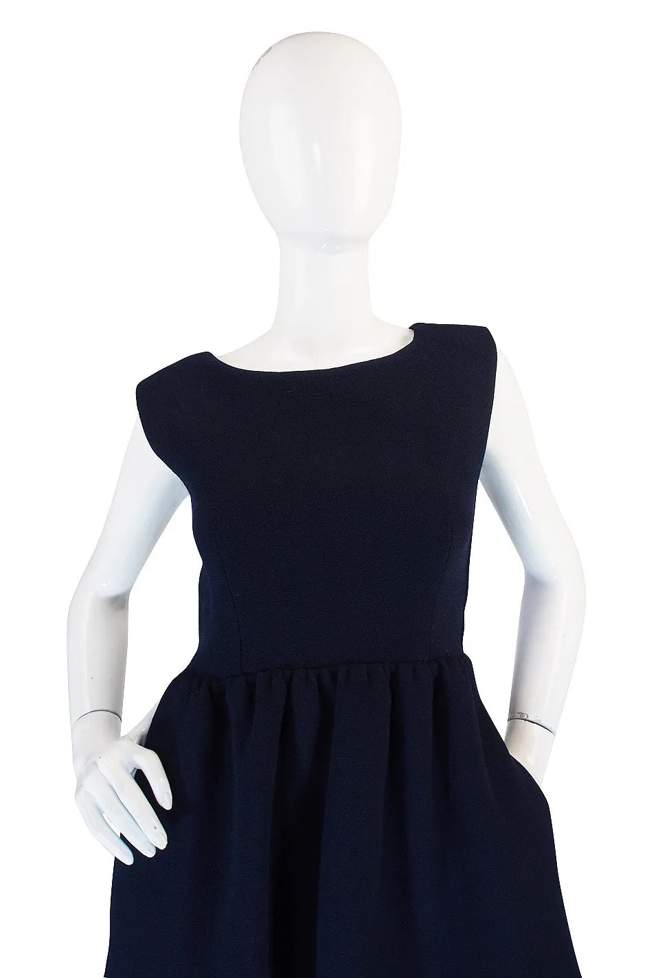 1960s Structured Blue Norman Norell Dress