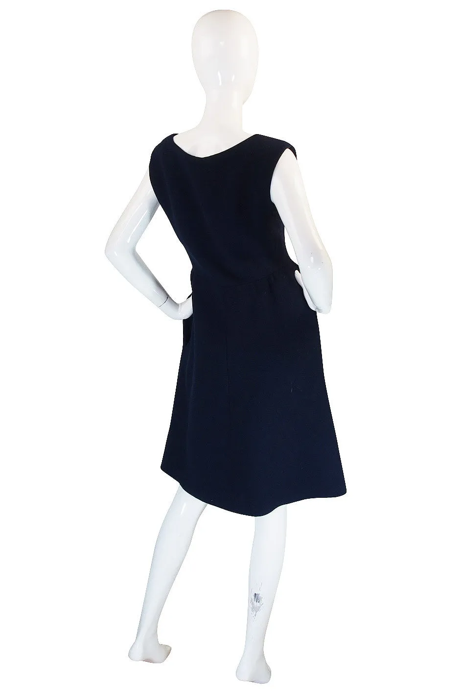 1960s Structured Blue Norman Norell Dress