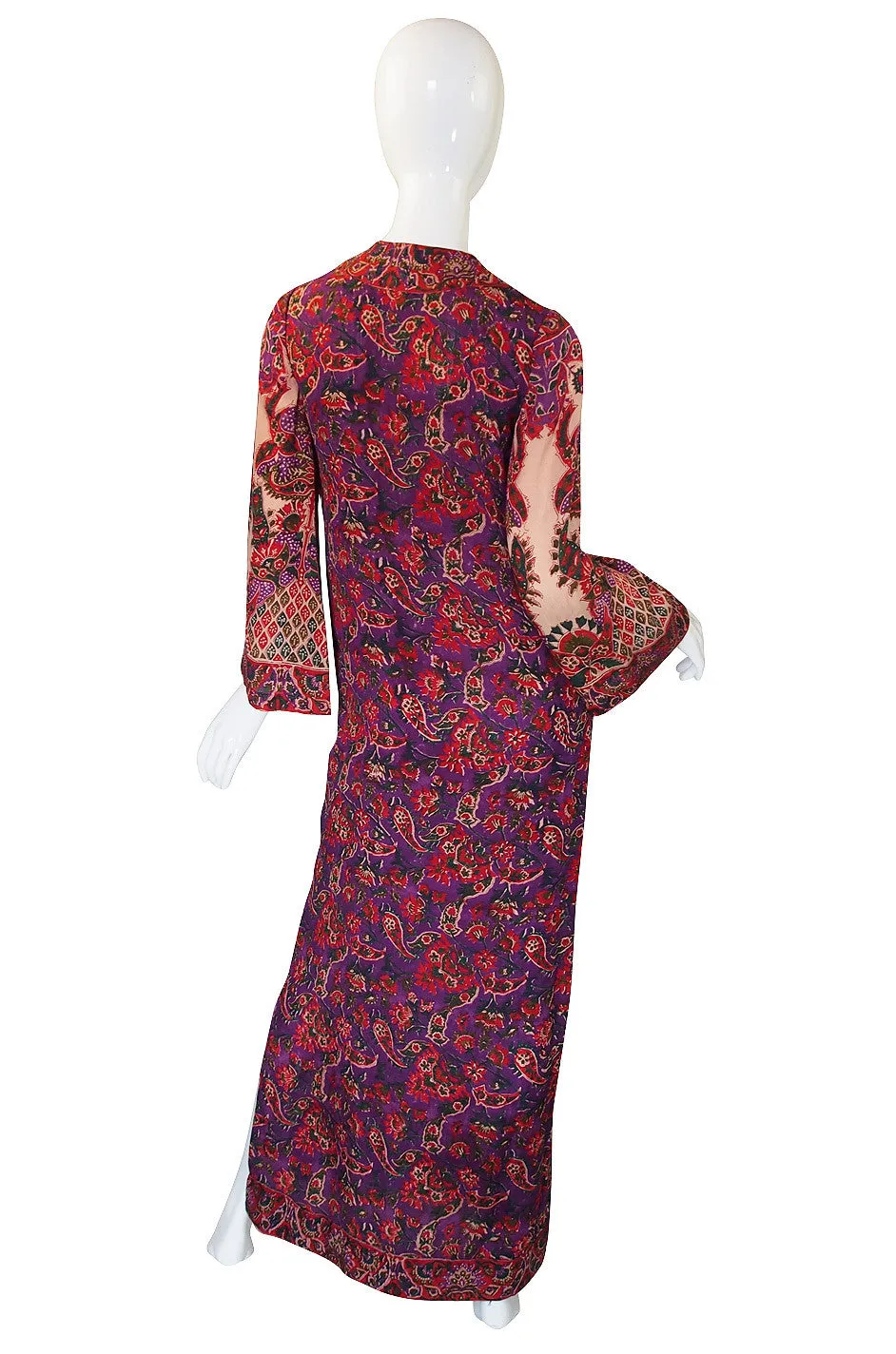 1970s Treacy Lowe Indian Silk Caftan Dress