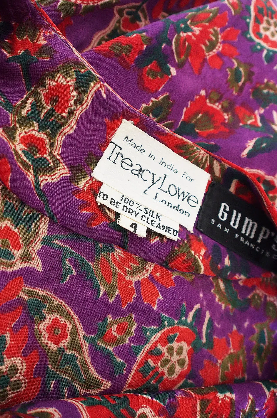 1970s Treacy Lowe Indian Silk Caftan Dress