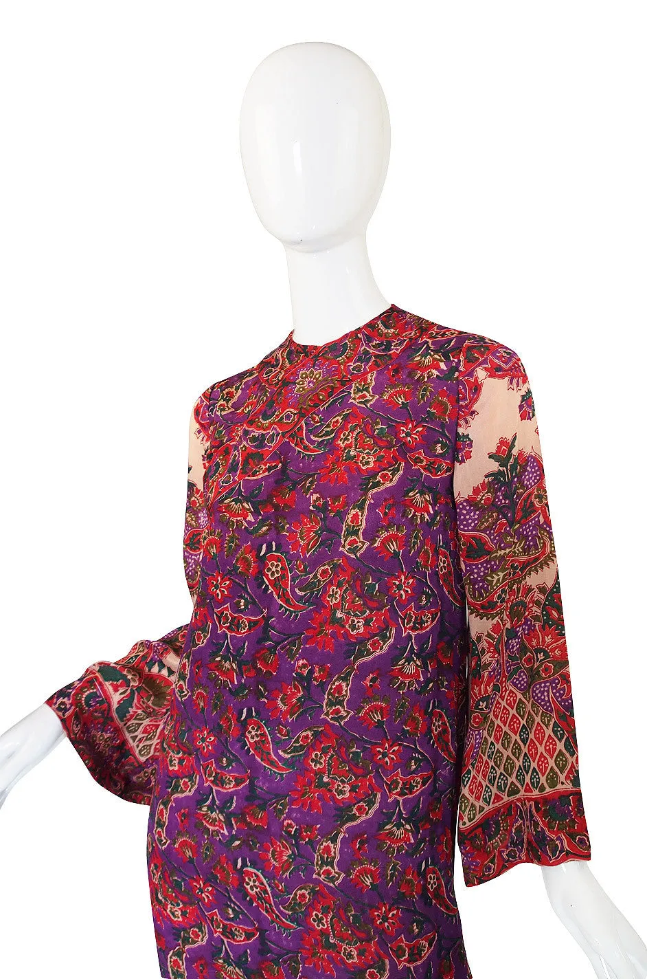 1970s Treacy Lowe Indian Silk Caftan Dress