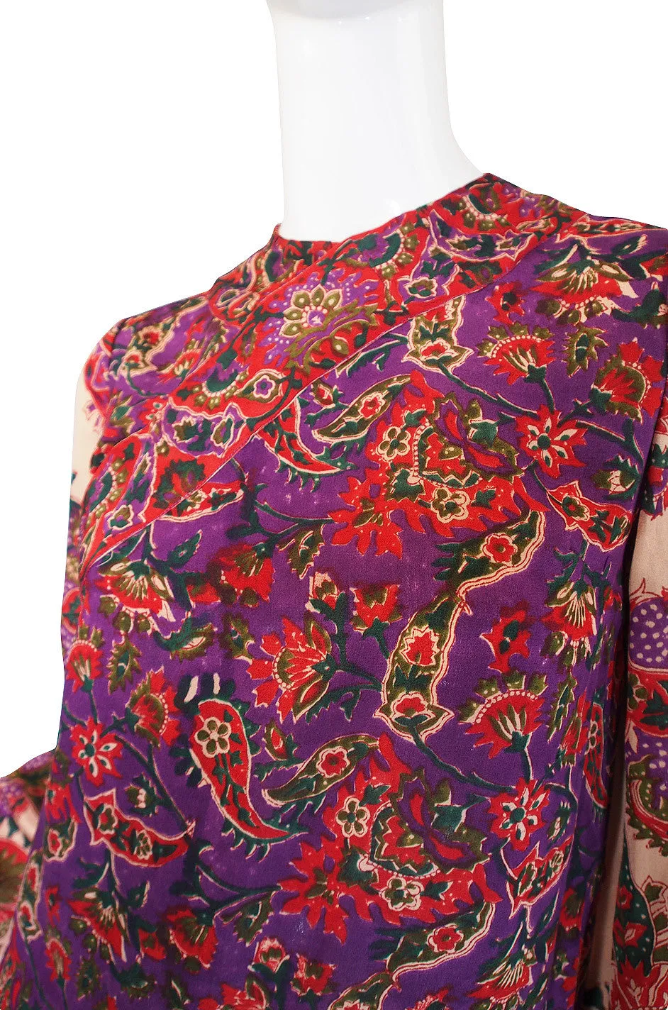 1970s Treacy Lowe Indian Silk Caftan Dress