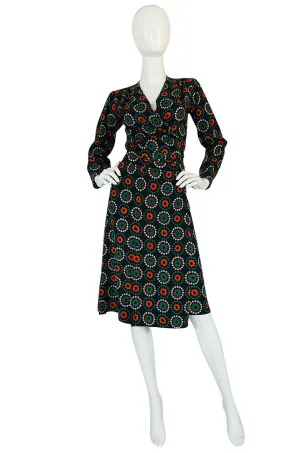 1971 Yves Saint Laurent Wrap Print Skirt & Top Set