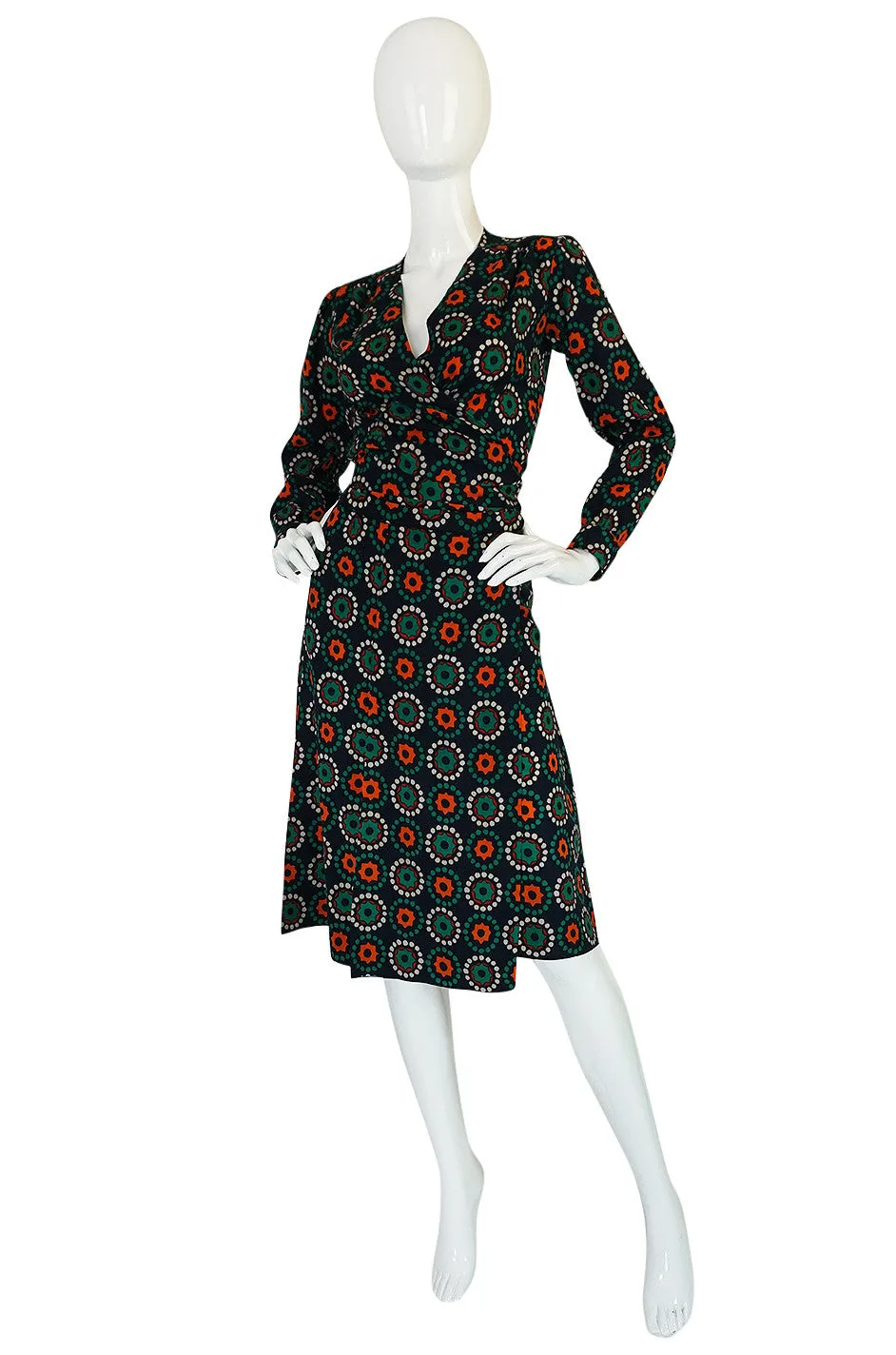 1971 Yves Saint Laurent Wrap Print Skirt & Top Set