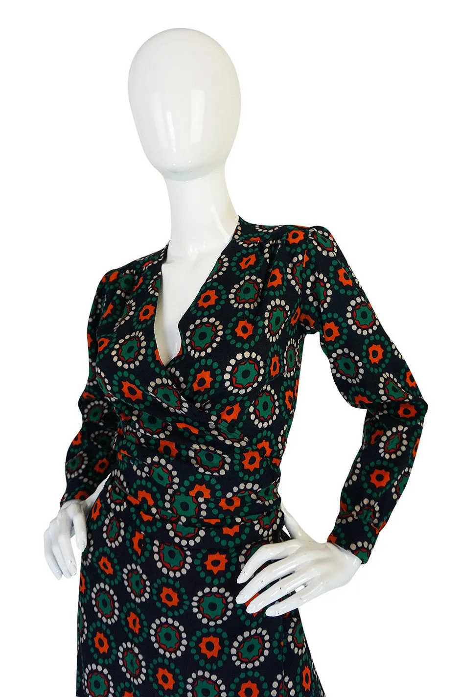 1971 Yves Saint Laurent Wrap Print Skirt & Top Set