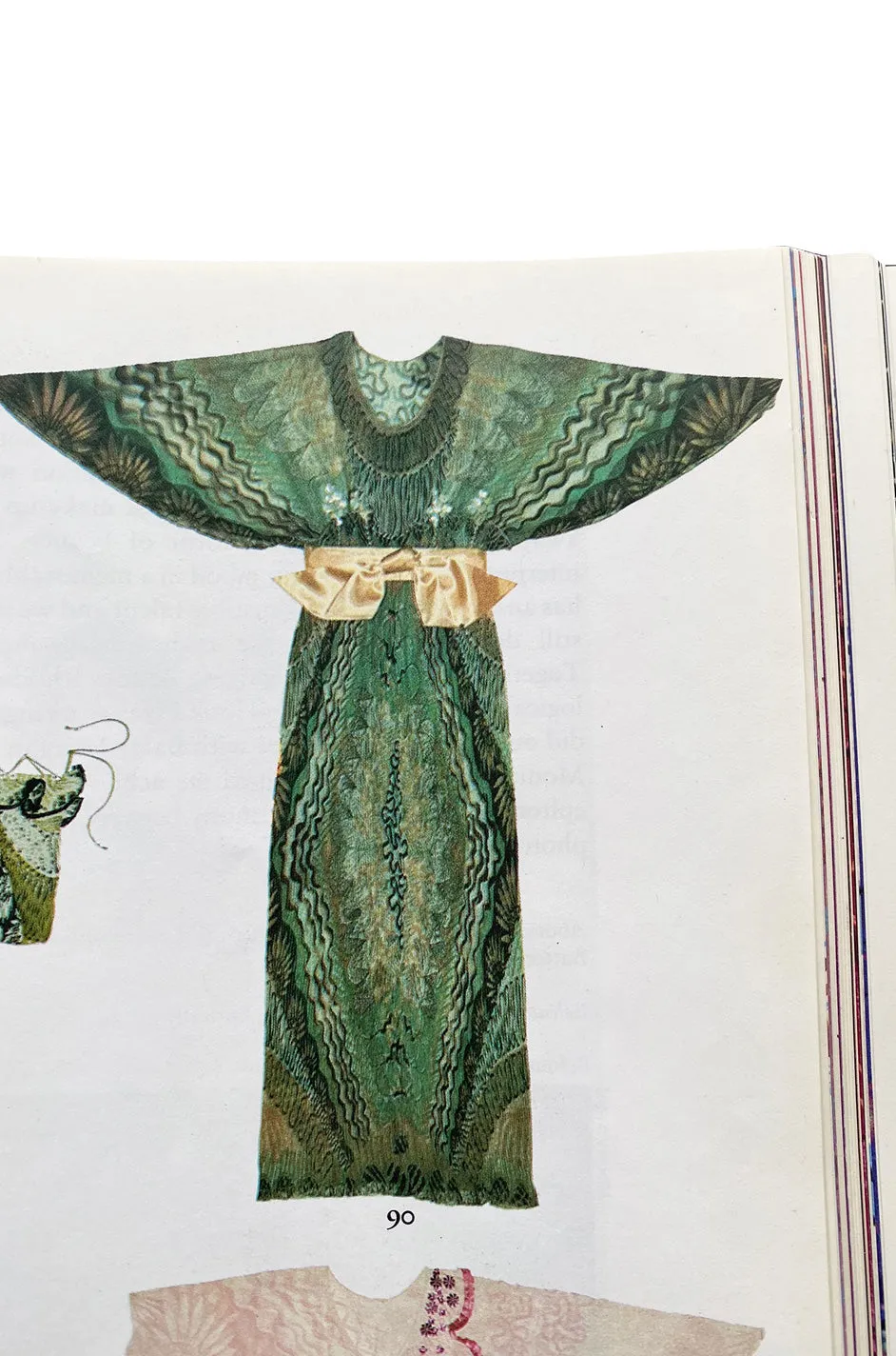 1974 Zandra Rhodes 'Ayers Rock' Australian Collection Hand Painted Coral Silk Chiffon Dress