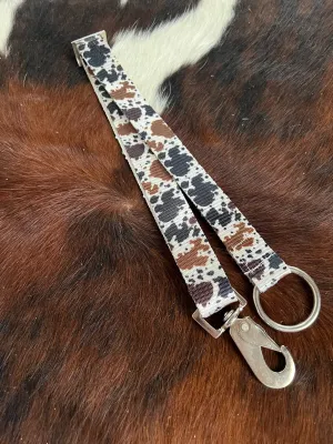 1" Cow Print nylon adjustable bucket hanger with snap and ring