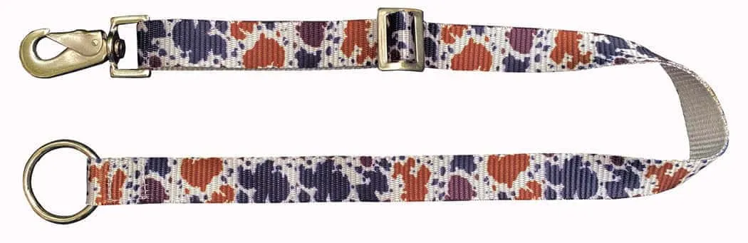 1" Cow Print nylon adjustable bucket hanger with snap and ring