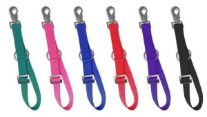 1" nylon adjustable bucket hanger with snap and ring. Measures 30" long.