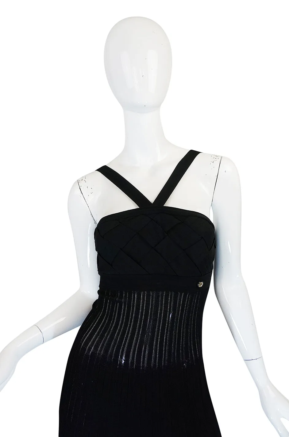 2008C Chanel Resort Runway Knit Bandage Halter Top Dress
