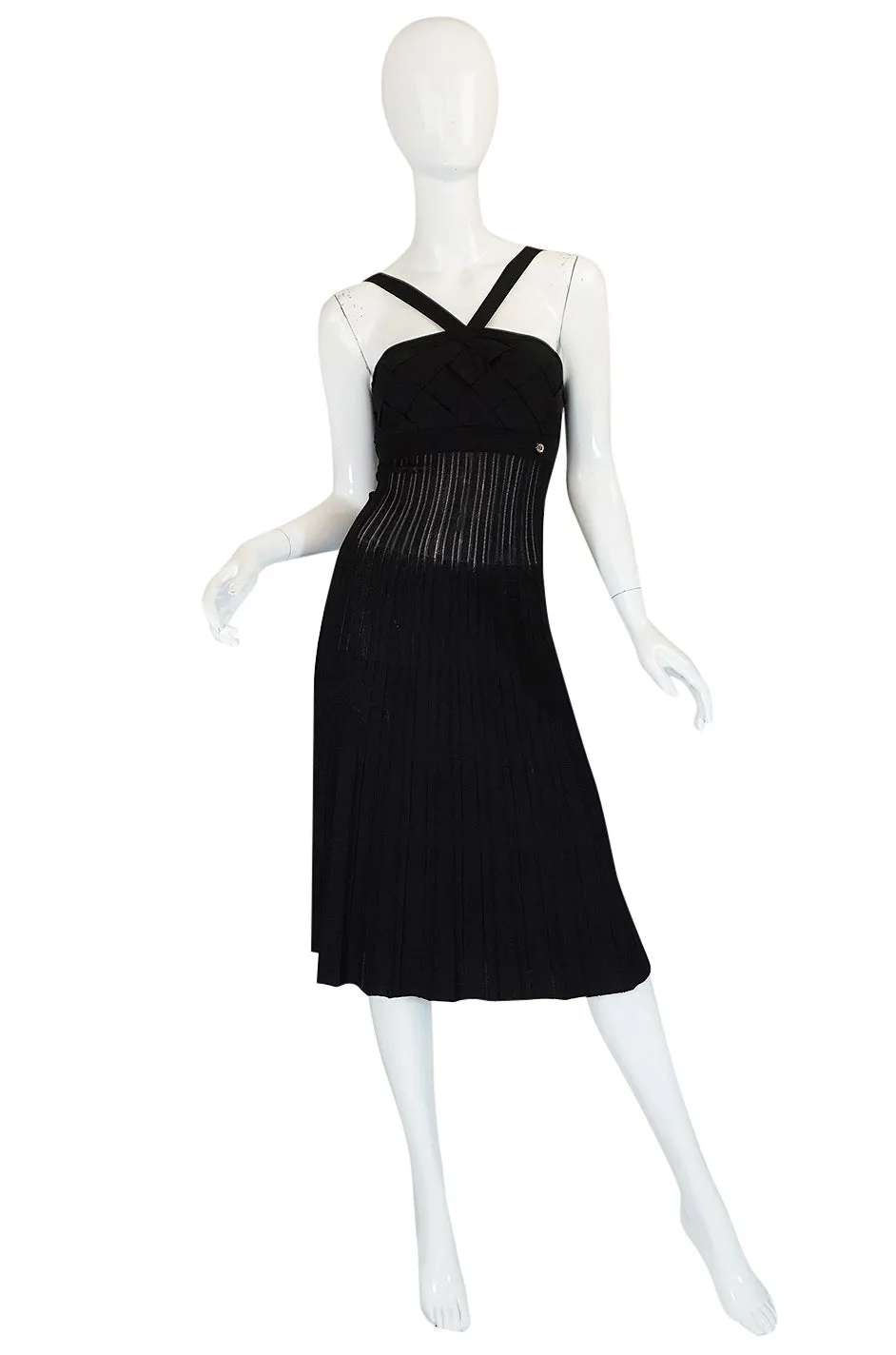 2008C Chanel Resort Runway Knit Bandage Halter Top Dress
