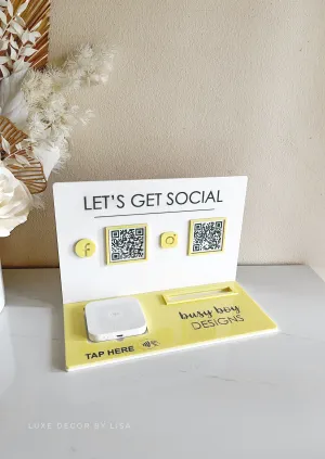 3 in 1 Business Sign / Square   QR   Card Holder