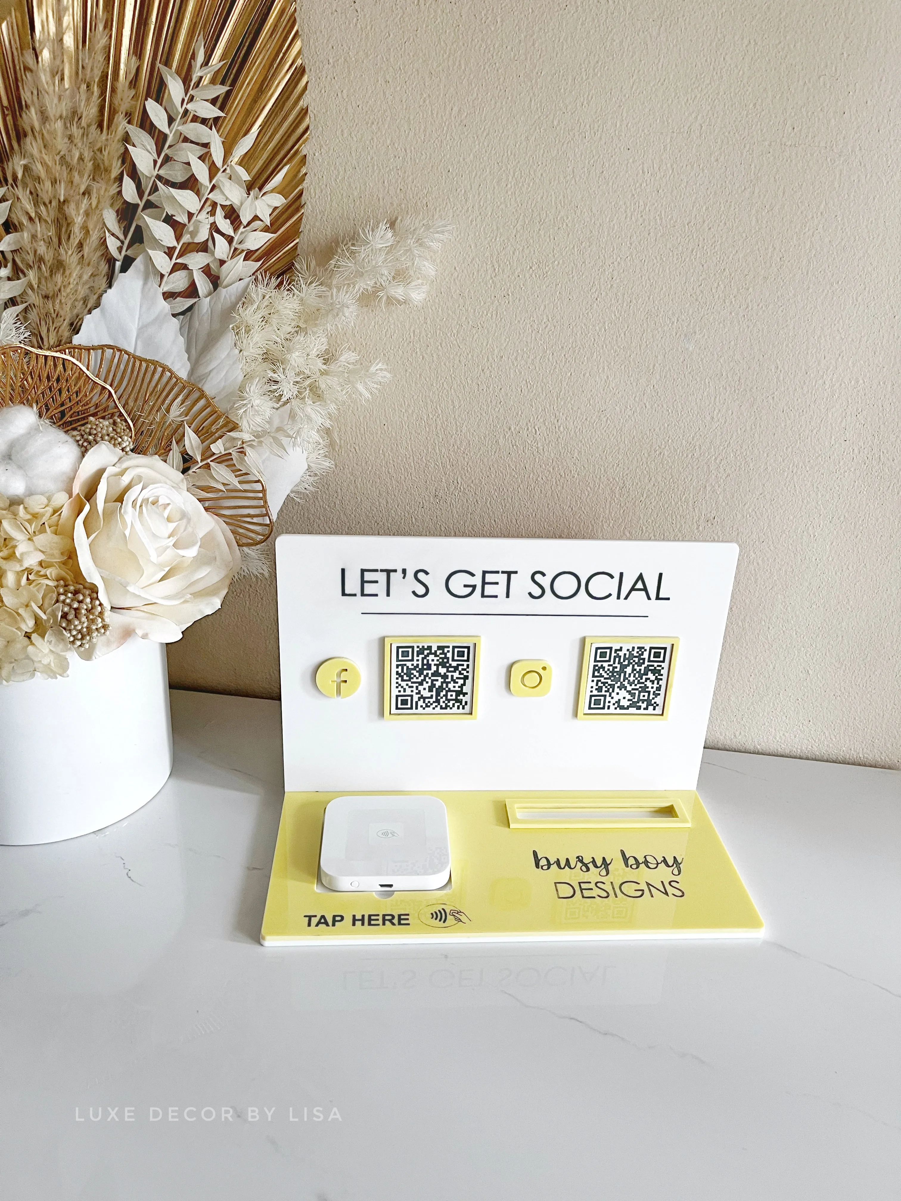 3 in 1 Business Sign / Square   QR   Card Holder