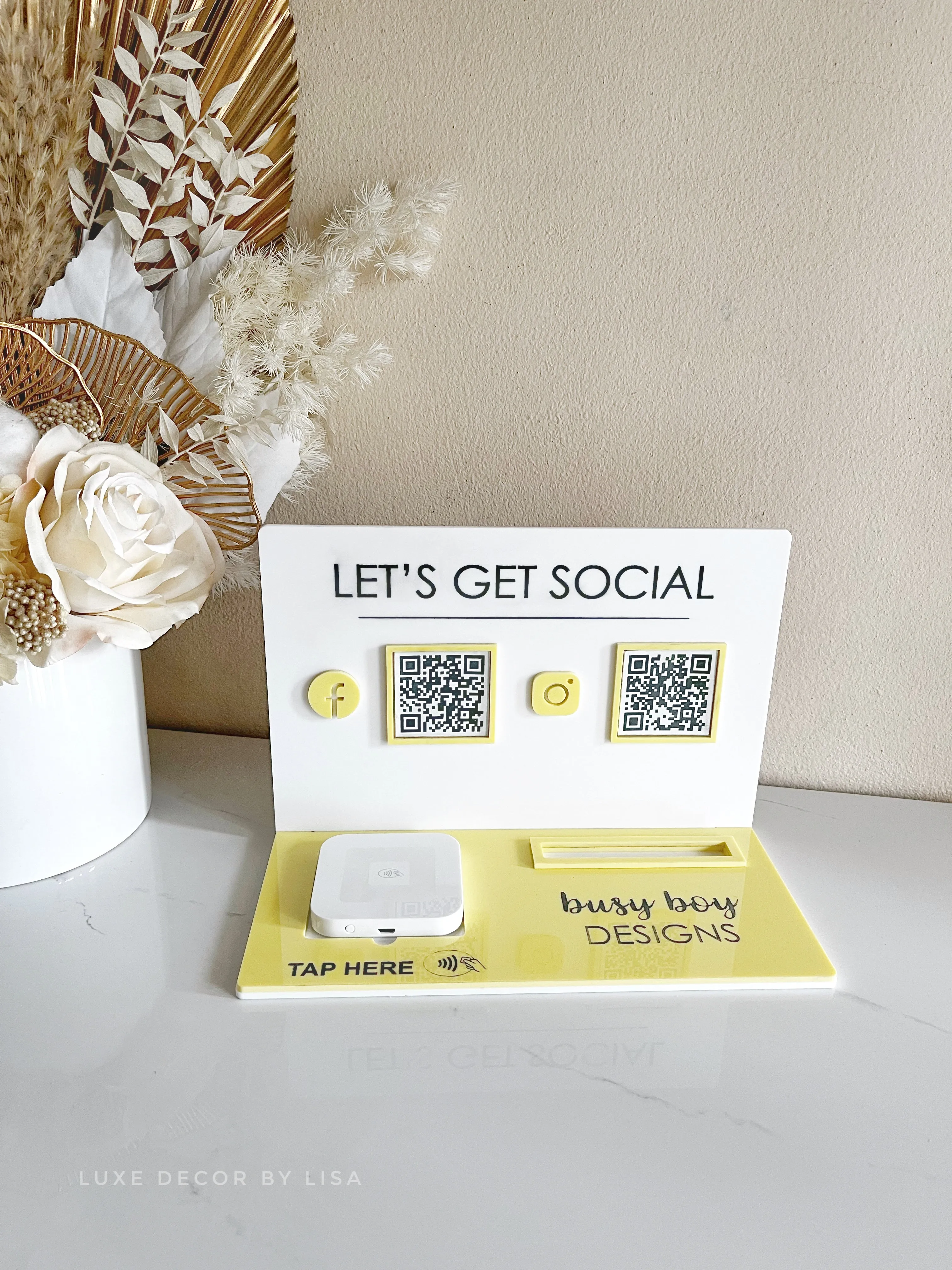3 in 1 Business Sign / Square   QR   Card Holder