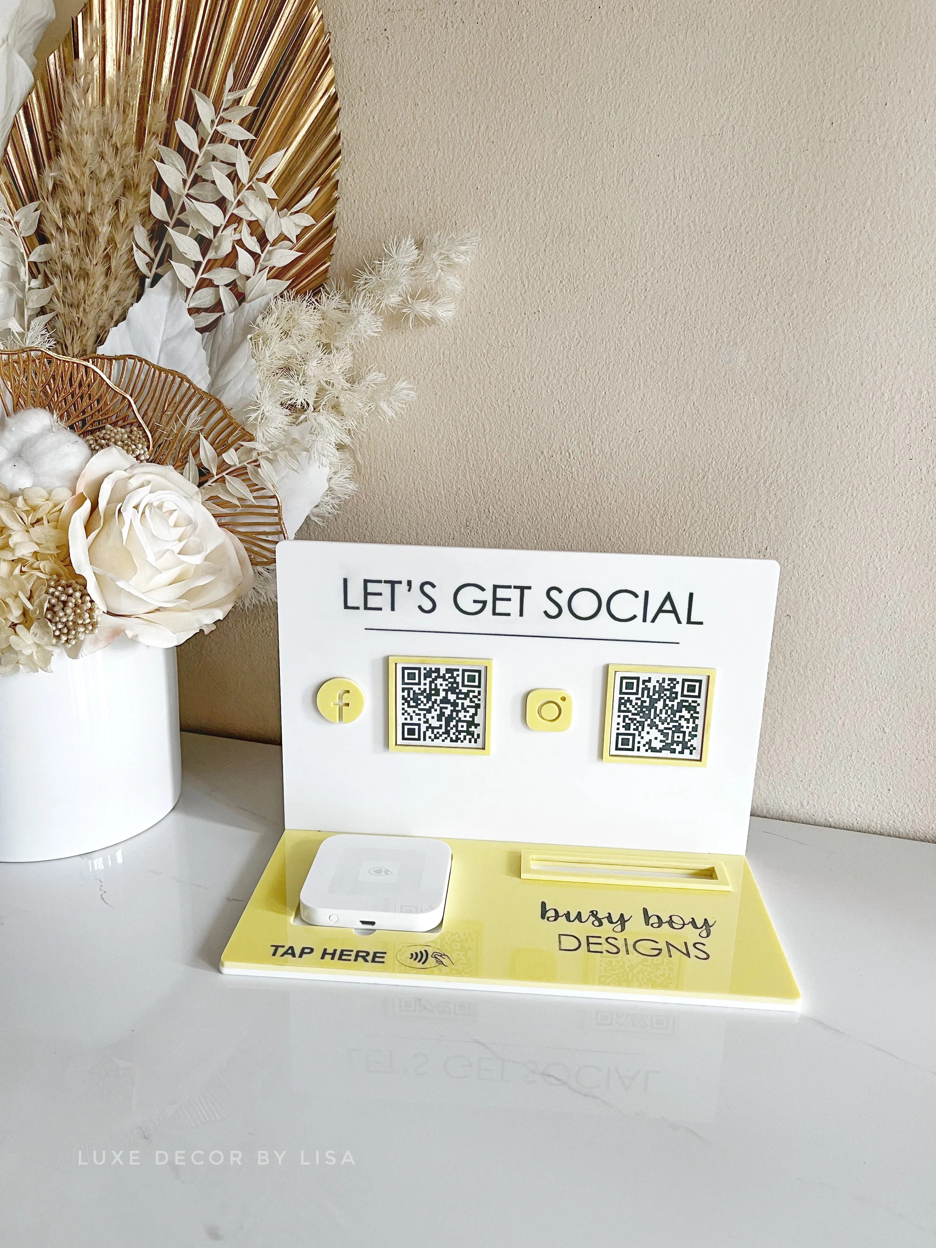 3 in 1 Business Sign / Square   QR   Card Holder