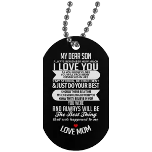 3 My Dear Son Military Dog Tags (Three Dog Tags)