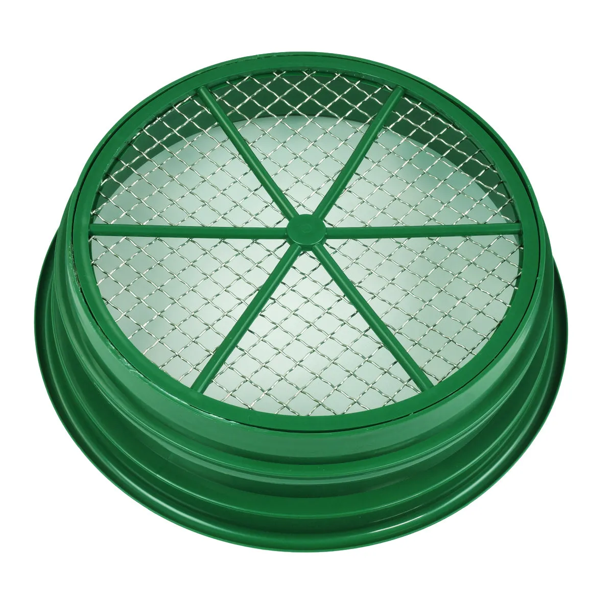 3 pc Green Plastic Gold Sifting Pan Classifier Stackable Mesh Size 1/2 1/4 1/30"