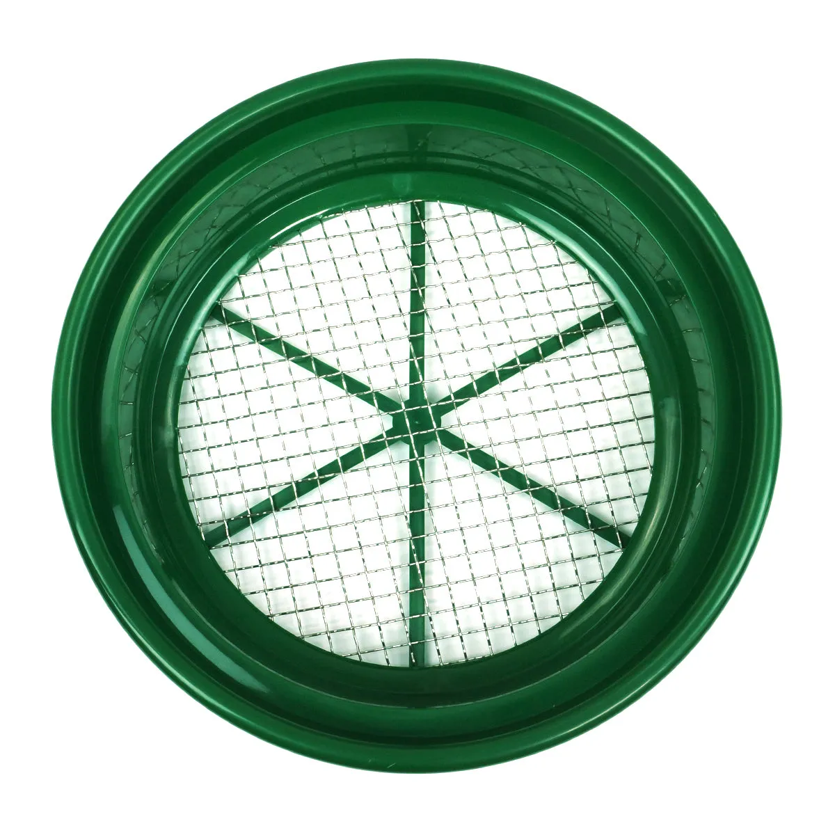 3 pc Green Plastic Gold Sifting Pan Classifier Stackable Mesh Size 1/2 1/4 1/30"