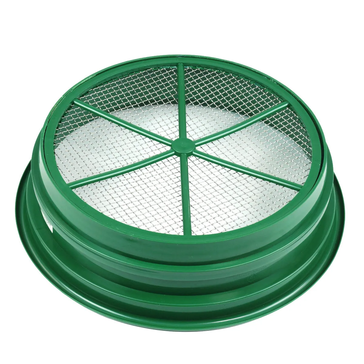 3 pc Green Plastic Gold Sifting Pan Classifier Stackable Mesh Size 1/2 1/4 1/30"