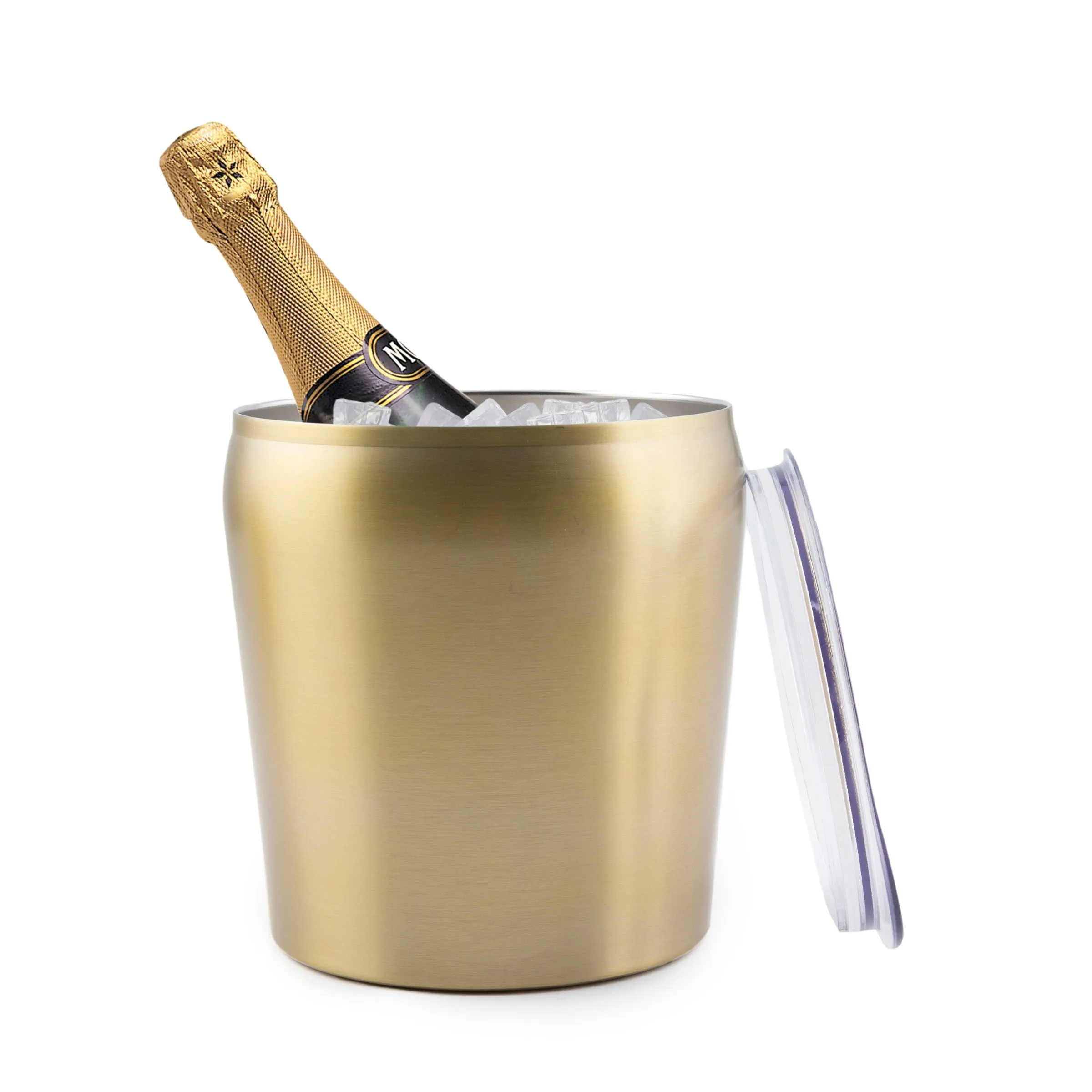 3 Quart Brushed Gold Insulated Ice Bucket