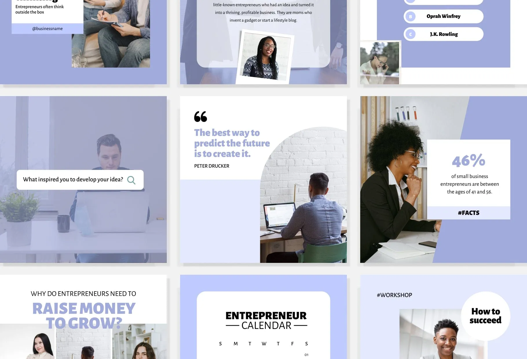 30 Entrepreneur Instagram Post Canva Templates