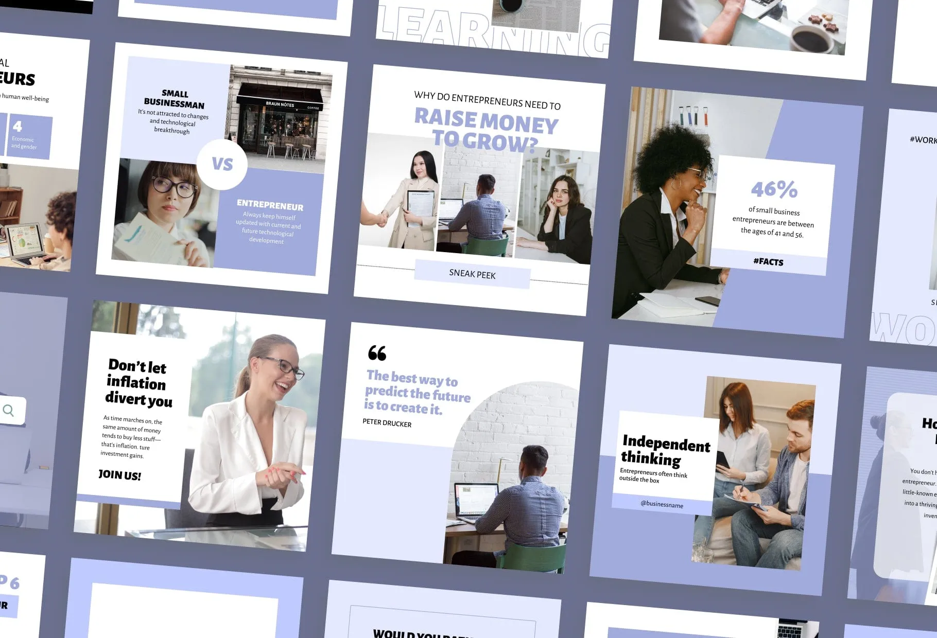 30 Entrepreneur Instagram Post Canva Templates