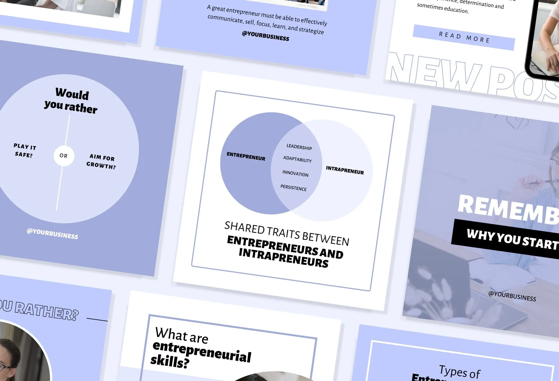 30 Entrepreneur Instagram Post Canva Templates