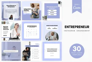 30 Entrepreneur Instagram Post Canva Templates