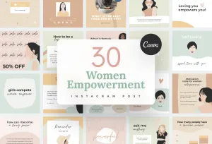 30 Women Empowerment Instagram Post Canva Templates