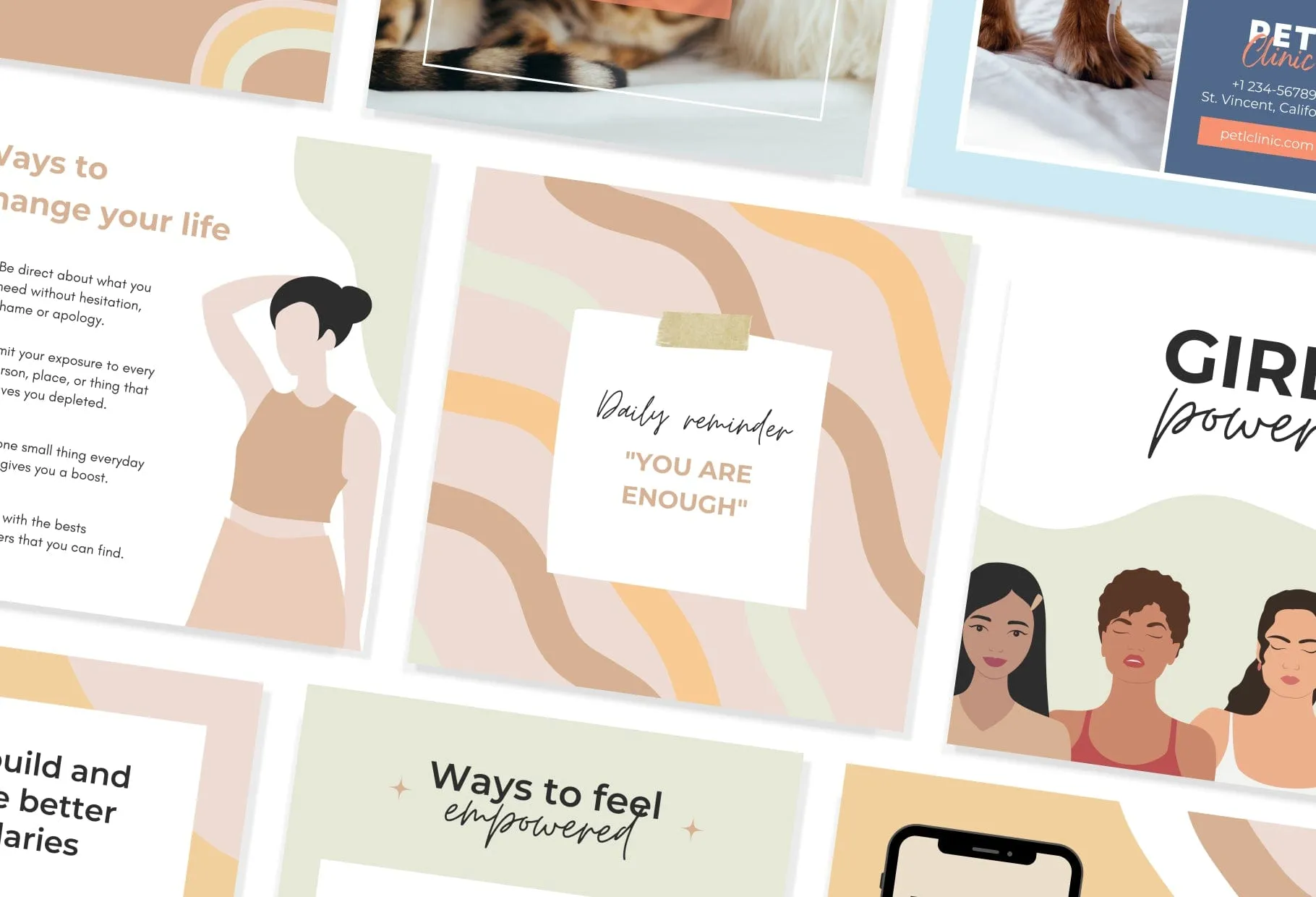 30 Women Empowerment Instagram Post Canva Templates
