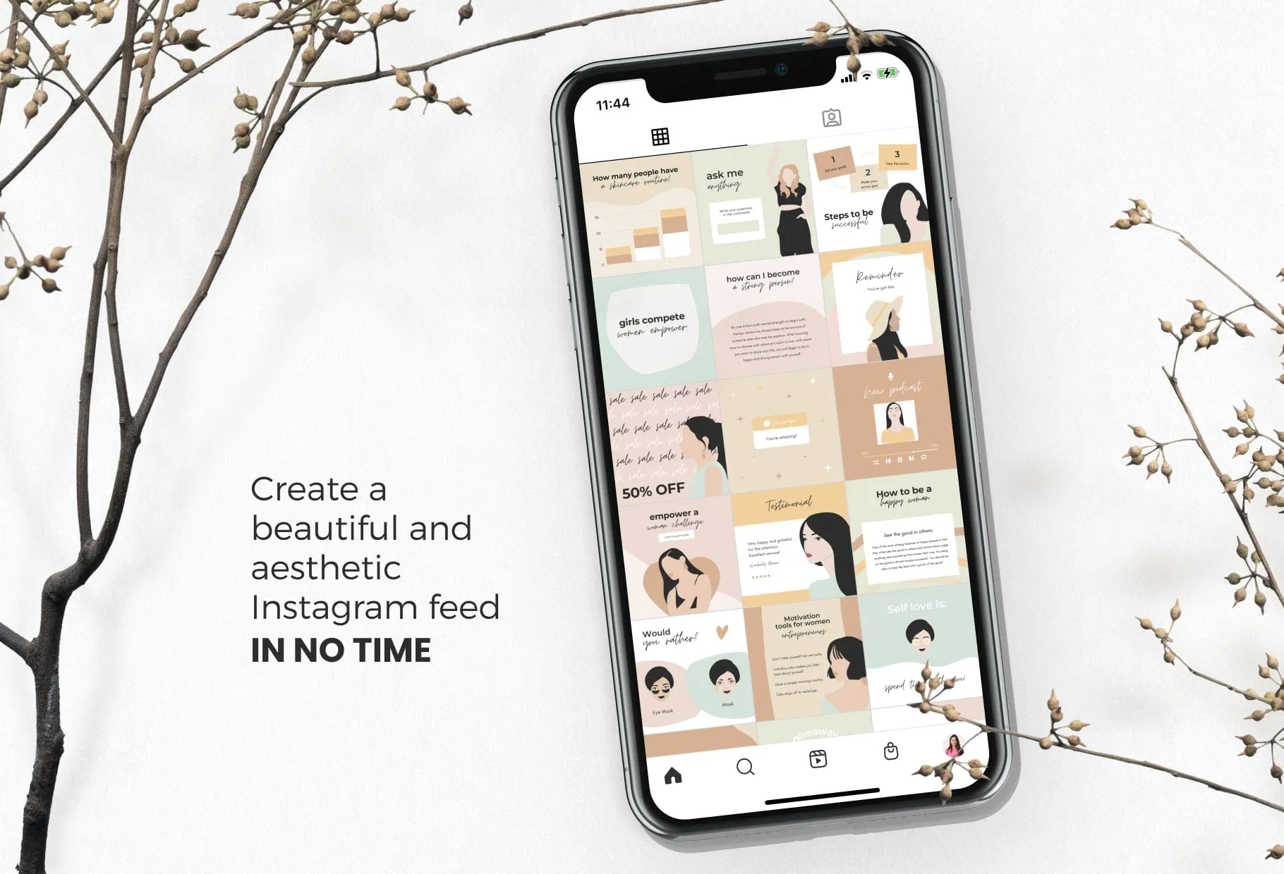 30 Women Empowerment Instagram Post Canva Templates