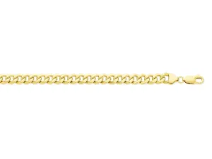 9ct Yellow Gold Silver Infused Curb Bracelet 21cm
